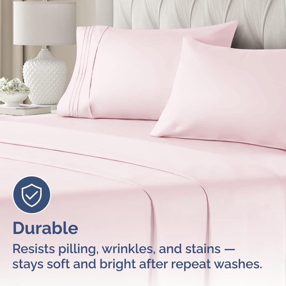 King Standard Pillow Cases Set of 2 - Ultra-Soft Hotel Quality Pillowcase Covers - Comfy, Cozy & Fade Free - Wrinkle Resistant - Machine Washable Pillow Protectors - 2 Piece Set - Lavender Pink thumbnail