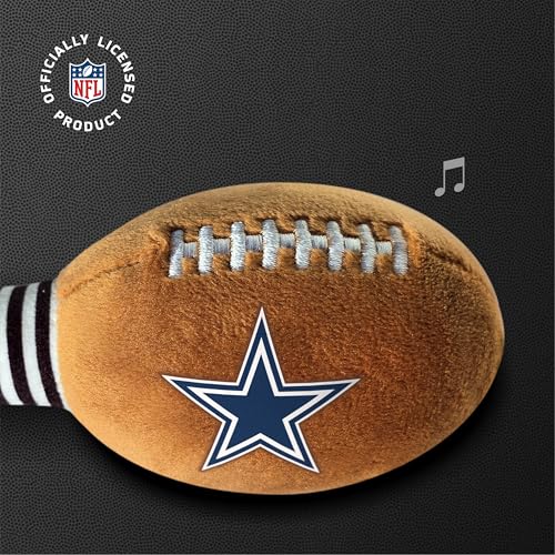 Image of Dallas Cowboys Plush Football Rattle by Smilo - Officially Licensed NFL Baby Rattle Toy - Soft Baby Rattle with Bell - for Babies and Toddlers from 3 Months