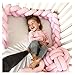 Soft Knot Pillow Decorative Baby Bedding Sheets Braided Crib Bumper Knot Pillow Cushion (Pure Color) (Pink, 78.7 inch)