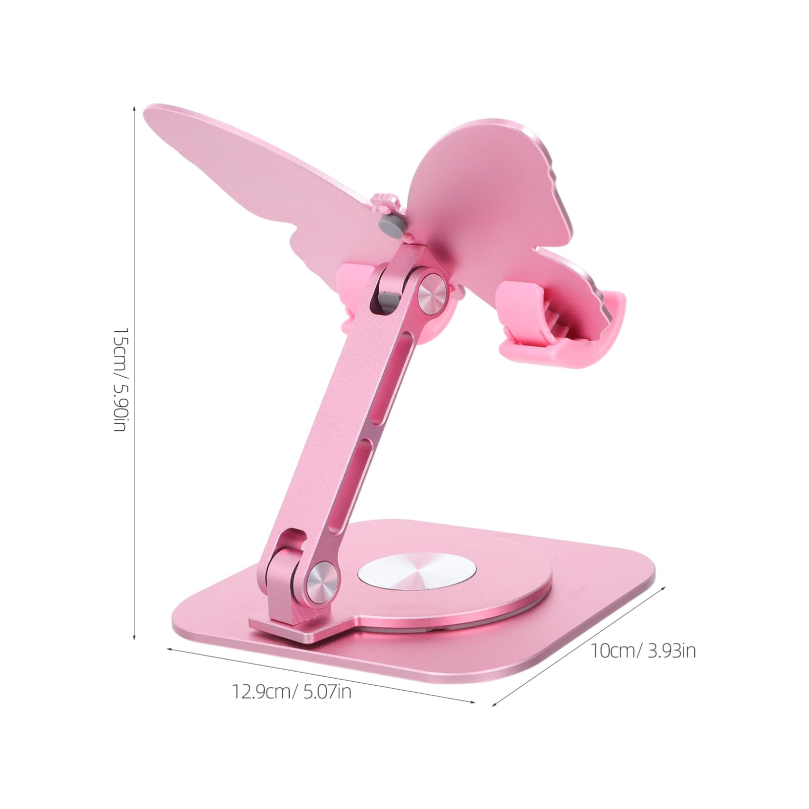 Homoyoyo Supporto Pieghevole Rosa in Alluminio per Cellulare Lega | Scrivania e Viaggio, Design Compatto Antiscivolo, Supporto Regolabile per Smartphone