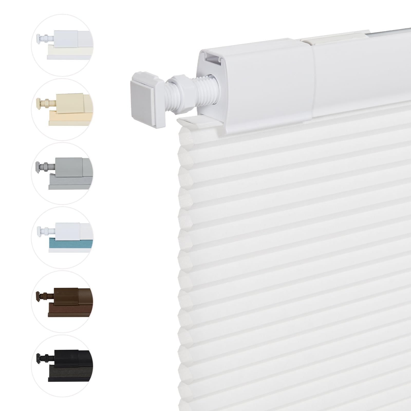 PersiluxCustom Size No Drill No Tools Cordless Cellular Blinds & Shades for Window Shades Light Filtering Window Blinds Bottom UP UV Protection 1" Cell Honeycomb Blinds for Home Easy to Install White