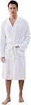 Mens Robes All-Season Waffle Lightweight Spa Knit Shawl Bathrobe Soft Knee Length Sleepwear