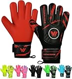 WESTWOOD FOX Gants de Gardien,Gants de Football avec Protection des Doigts pour Enfants,Ad...