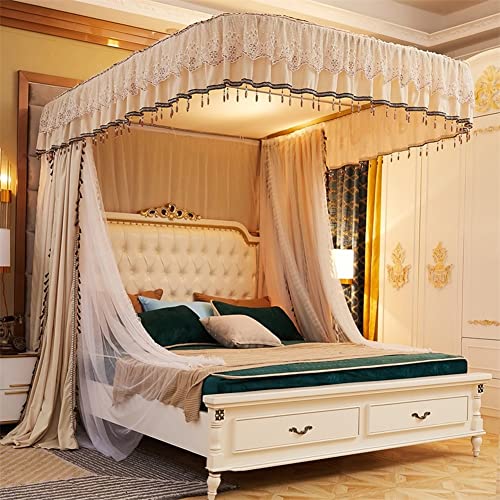 Moustiquaire pour auvent de lit double anti insecte rail en U rose