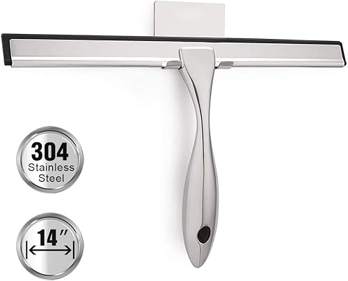 Escobilla de ducha para puertas de ducha, limpiador de ducha de 14 pulgadas para espejo multiusos, ventana de vidrio de automóvil, escobilla de baño