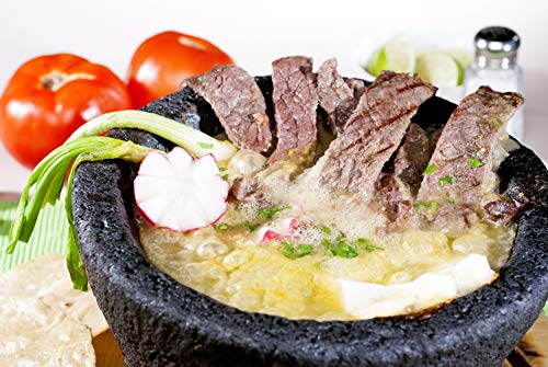 Genuine Handmade Mexican Mortar and Pestle, Molcajete de Piedra Volcanica Mexicana, Perfect for Homemade Salsas, Guacamole, and other Molcajete Plates | Made in Mexico (9 Inches)