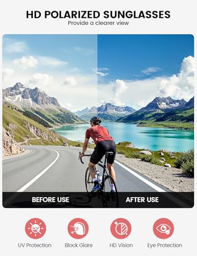 Image of Lamicall 24g Polarized Sports Sunglasses for Men Women - UV400 Protection Sun Glasses for Baseball Running Cycling Fishing