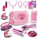 Kids Makeup Kit - Girl Pretend Play Makeup & My First Purse Toy for Toddler Gifts Including Pink Princess Purse, Smartphone, Sunglasses, Credit Card, Lipstick, Brush, Lights Up & Make Real Life Sounds