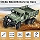 OBEST Remote Militärfahrzeug, 1:18 Geländefahrzeug, 2.4GHz 6WD Analoges Transportfahrzeug, mit Scheinwerfern, geeignet für Jungen und Mädchen über 6 Jahre alt als Spielzeuggeschenk