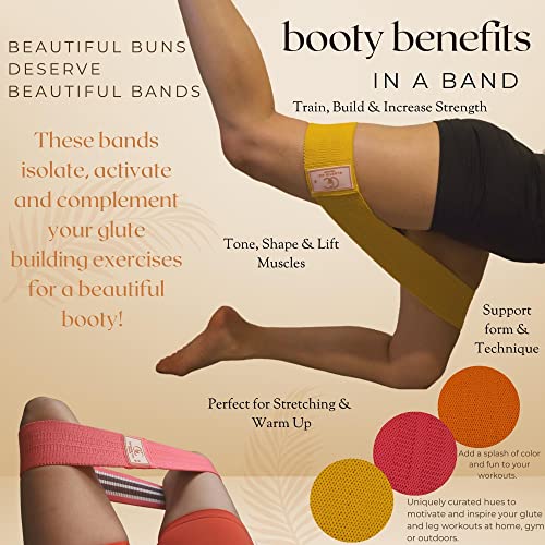 Glootie Co. Booty Bands - Fabric Resistance Bands For Working Out Women – Slip Resistant Exercise Bands For Women Legs And Butt Lift - Workout Bands Set For Home Gym Yoga Pilates With Travel Case. #TOP4