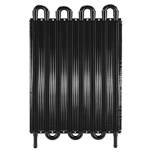 Radiador Enfriador de Aceite de Transmisión Universal con Alta Resistencia a la Corrosión, Protege de Daños Costosos para Aplicación Universal (8 filas - negro)
