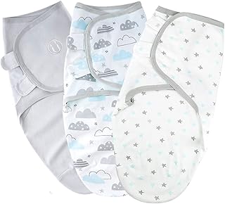 MOXTOYU Baby Swaddle Blanket 0-3 Months, 100% Cotton Breathable Baby Swaddle Wrap Newborn, Newborn Baby Gift For Baby Girl Or Baby Boy, Newborn Baby Swaddle Blanket 3 PACK, Grey