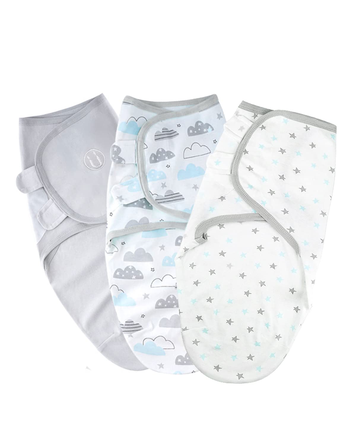 MOXTOYUBaby Swaddle Blanket 0-3 M, 100% Cotton Breathable Baby Swaddle Wrap Newborn, Adjustable Newborn Baby Swaddle Blanket, Gift for Christmas Birthday to Newborn Baby Girl or Baby Boy (3 PACK)