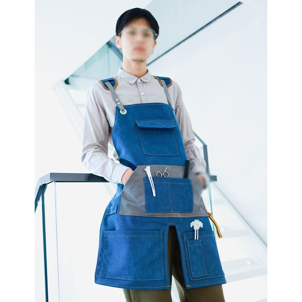 TEESONG Delantal de Chef Delantal de Lona Americano for Exteriores, Ropa de Trabajo Retro Gruesa for Jardinero, Carpintero, artesanía, for Hombres y Mujeres Delantales para Hombres(A)