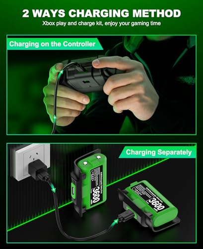 image for EXTREMECOOL Rechargeable Xbox Controller Battery Pack for Xbox Series 