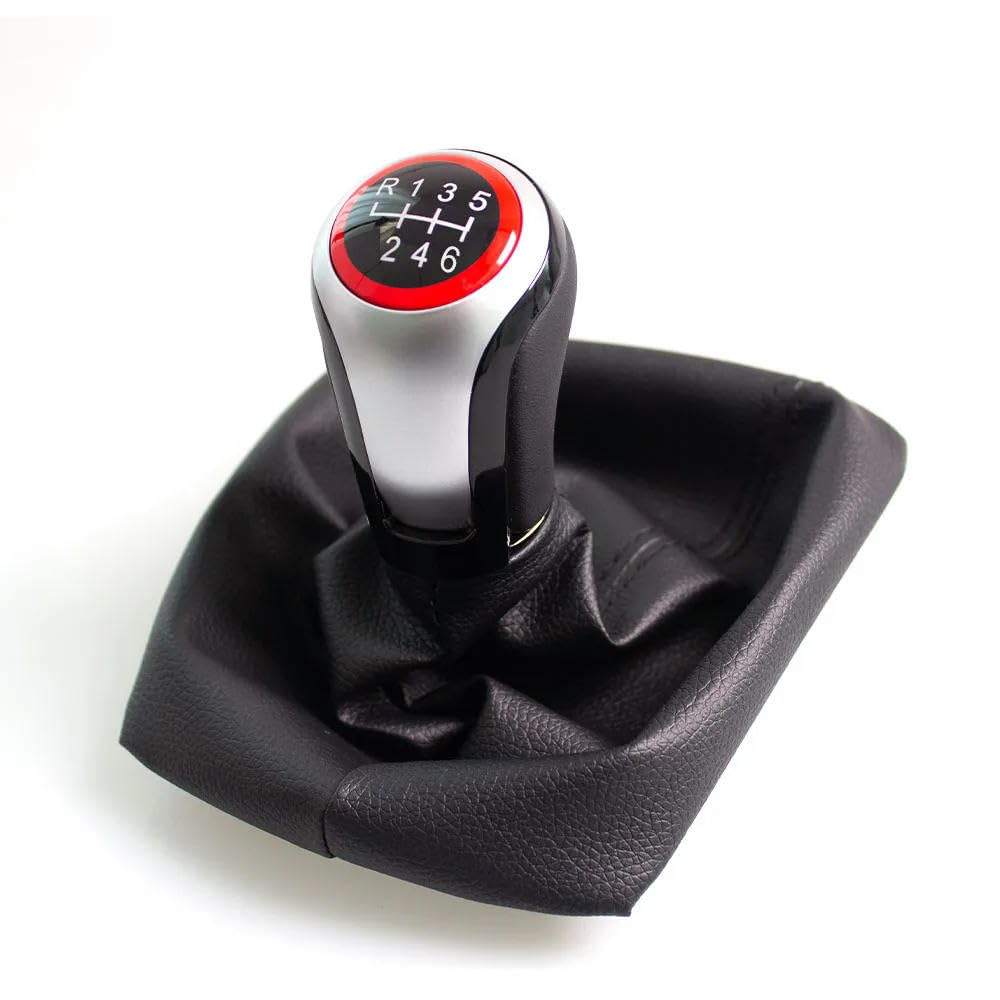 GZNBB Car Manual Gear Shift Knob Boot Cover Gaiter Lever Shifter Handle Stick, for Skoda Octavia 2 A5 A6 2004-2012