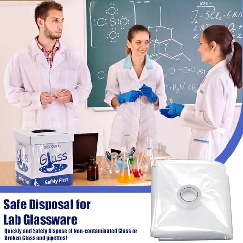Image of Resurhang 6 Sets Cardboard Broken Glass Disposal Box Floor Model Laboratory Safe Trash Can for Glass Sharps Disposable Garbage Disposal Container Cartons Trash Bins (9 inch L X 9 inch W X 10 inch H)