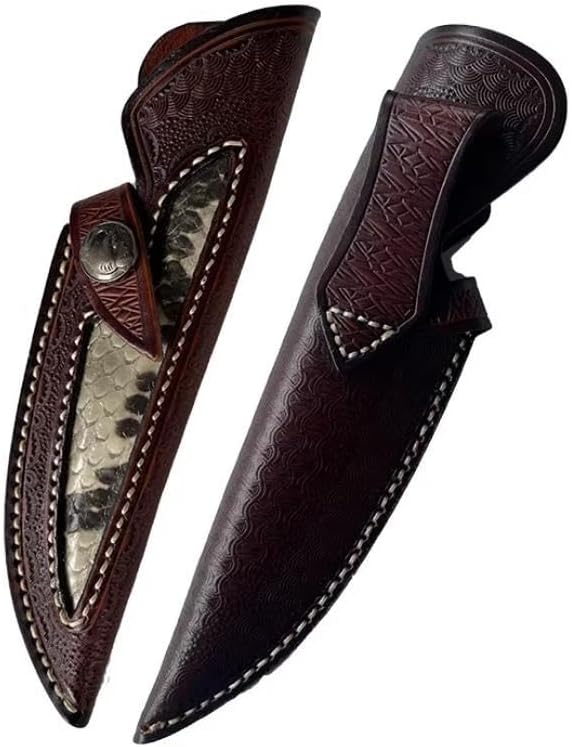 1PC Knife Sheath for Belt, Leather Protective Cover with Snap Closure Fits for Outdoor Camping, Hiking