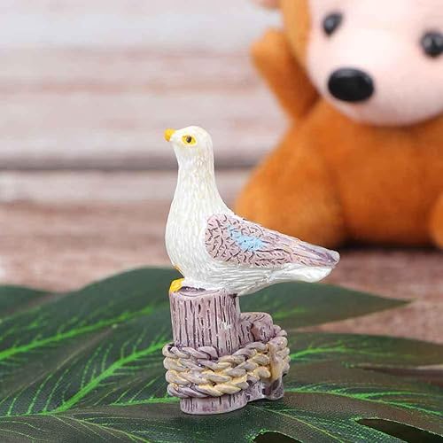 Miniatura 7 de Amosfun 6 esculturas de gaviota en miniatura para decoración de jardín, figuras de aves marinas de resina, adornos de micro paisaje costero, 0.6 x
