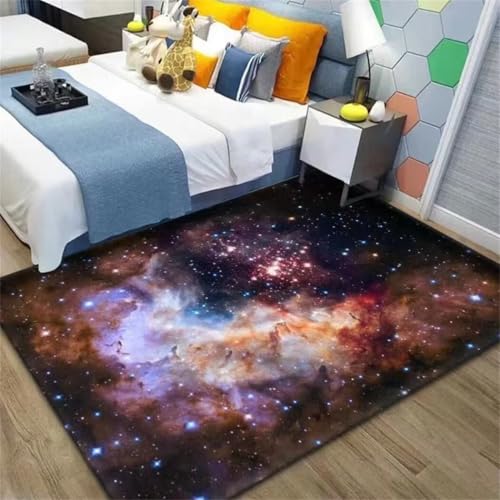 SUNYRDSM Alfombras Pasillo Alfombra De Habitacion La decoración del patrón de Galaxia de la Alfombra de iluminación de la habitación de los niños se Puede Personalizar 80X160CM