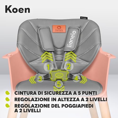 Lionelo Koen Seggiolone Pappa 2 in 1 per bambini