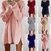 Xuan2Xuan3 Women Side Zipper Long Casual Loose Tunic Knit Pullover Sweater Dress Jumper XL Ivory