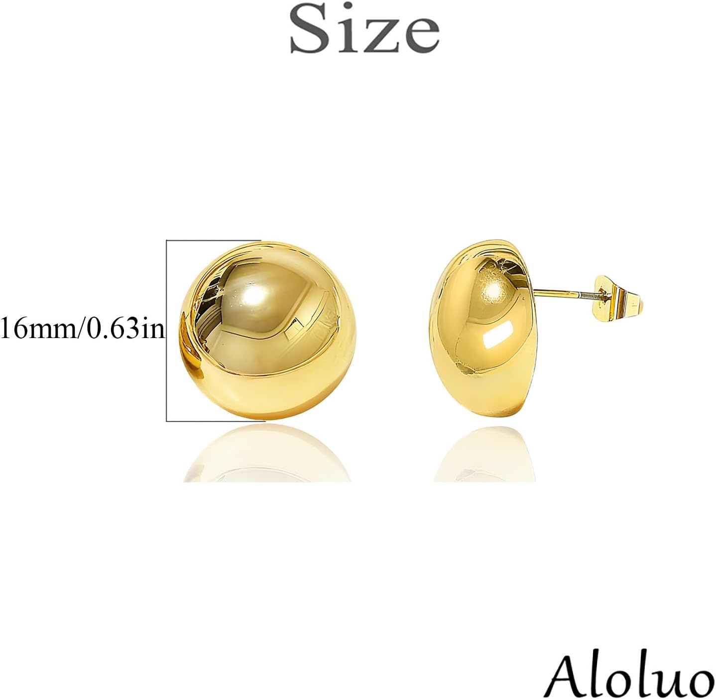 Half Ball Dome Stud Earrings for Women Hypoallergenic Nickel Free High Polished Lightweight Round Button Post Studs Minimalist Simple Fashion Birthday Party Jewelry Gifts - Image 6