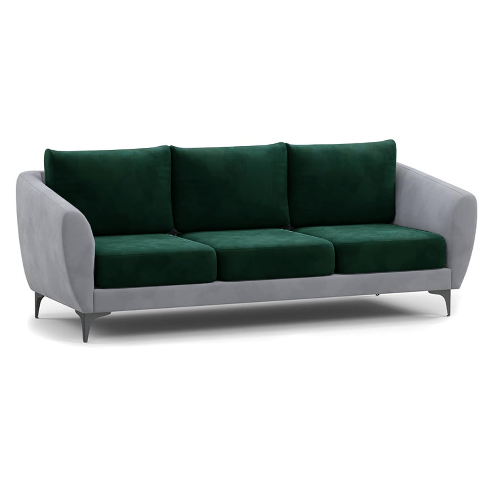 SYLC Set of Velvet Sofa Seat Cushion Cover Stretch Sofa Cushion Cover Couch Cushion Covers for Sectional Sofa L Shaped Furniture Protector Non-slip (Darkgreen,3 XL Seats+3 XL Backs)