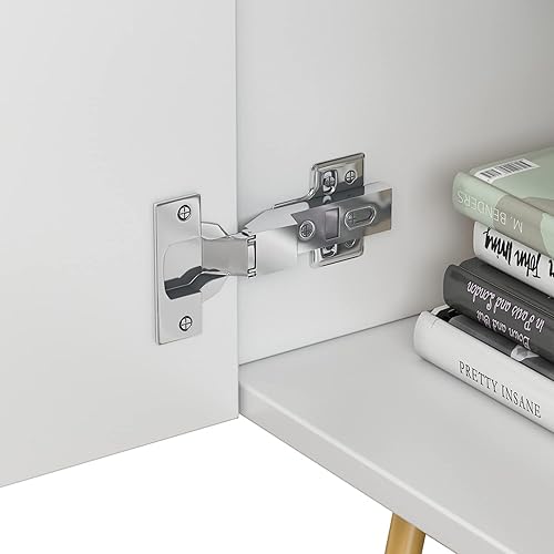 Miniatura 6 de Homsee Moderno soporte de TV para televisores de hasta 75 pulgadas, mesa consola central de entretenimiento con 2 puertas, 2 estantes abiertos y