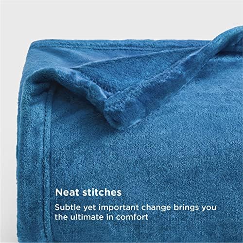 Bedsure Fleece Blanket Sofa Throw - Versatile Blanket Fluffy Soft Throw for Bed and Couch Throw/Single, Mediterranean Blue, 130x150cm