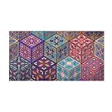 Mexikanische Fliesen Mandala lila rutschfeste Badematte, saugfähig, Küche, Badezimmer, Matte, dicke weiche Mikrofaser, Badteppich, 51 x 99 cm