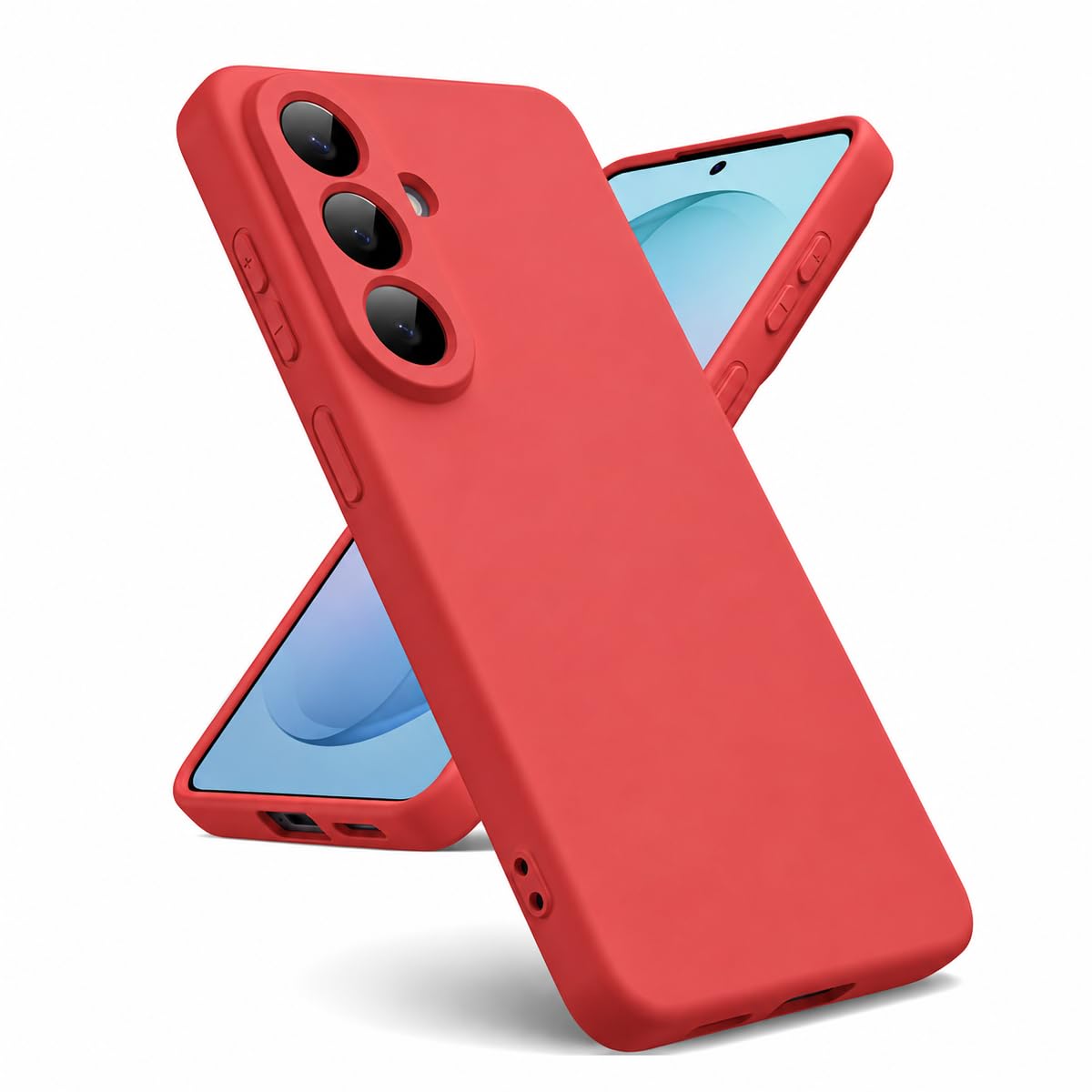 LIRAMARK Liquid Silicone Soft Back Cover Case for Samsung Galaxy S26 5G| Soft Micro-Fibre Lining Inside | Camera Protection Bump (Red)-image-45