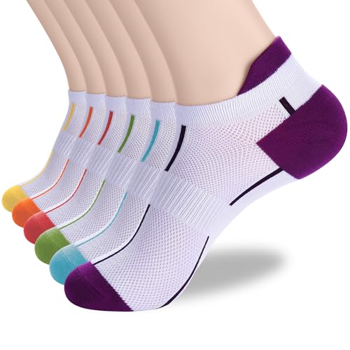 Image of ATBITER Ankle Socks Womens and Men Thin Athletic Running Low Cut No Show Socks With Heel Tab 6-12 Pairs | White Short Summer Athletic Running Yoga Pilates Workout Sneaker Socks Lightweight Non Slip Size 7-9 9-11