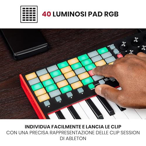 Akai Professional Apc Key 25 MK2 - Tastiera Midi A 25 Tasti Controller Usb Per Lancio Delle Clip Con Ableton Live Lite, 40 Pad Rgb E 8 Manopole A 360 - 3
