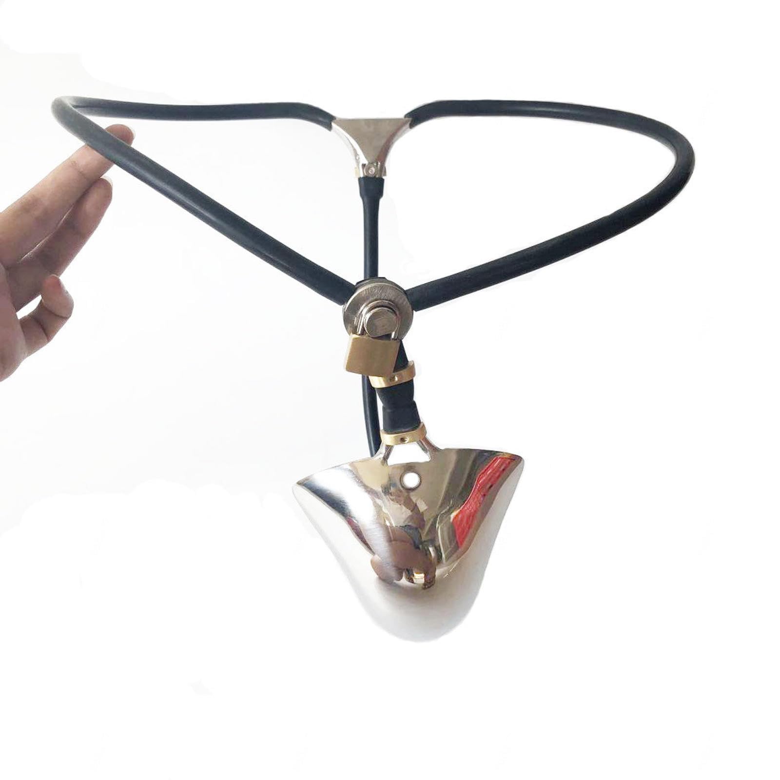 Ceinture De Chasteté Homme Acier Metal Pour Chastity Belt Men Métal Avec Serrure Plate Cage À Pénis Urètre Ceintures Sissy Male Man Cceintures Inversée Pink,black-90-110cm