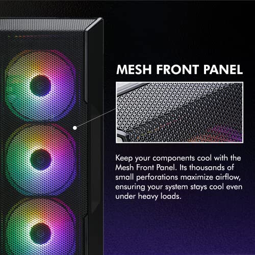 Zalman I3 Neo Black Edition Airflow Atx Computer Case With Mesh Front Panel, Magnetic Swing-Open Tempered Glass Side Panel, 4X Rgb 120Mm Fans Pre-Installed, Mid Tower For Gaming Or Office Work #TOP2