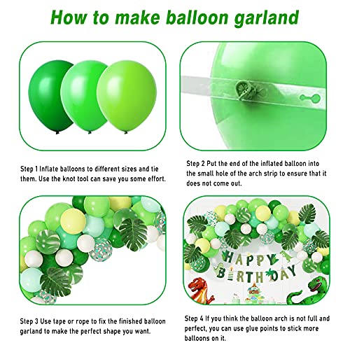Dinosaur Birthday Party Decorations Supplies, Dinosaur Balloons Arch Garland Kit 40" Foil Dino Balloons Happy Birthday Banners Cake Topper For Jungle Dinosaur Birthday Baby Shower Party For Boys Kids #TOP2