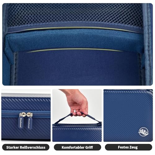 Boobowl Haarschneider Zubehör Tasche für Clipper und Zubehör, Men Hair Trimmer Box, Portable Clipper Aufbewahrungshalter für Haarschneiden, Guard Grooming Kit und Barbers Set (Nur Box) - (Blau)