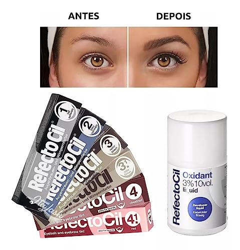 Kit Refectocil 1 Tinta + 1 Oxidante N°3.1 Castanho Claro + Acessórios