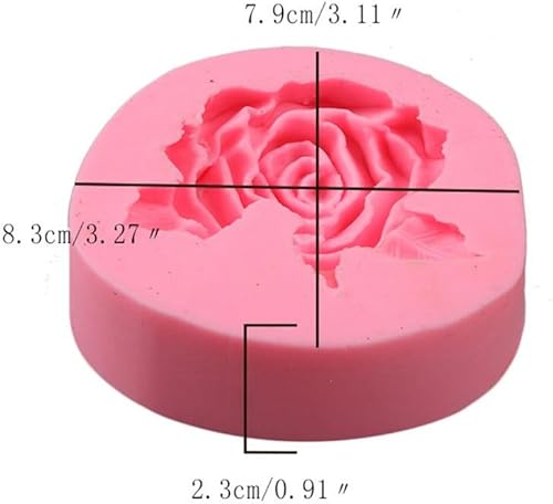 Miniatura 4 de BeeSpring Molde de silicona para pastel de flores de rosas grandes 3D, molde de chocolate para hornear, resistente a bajas y altas temperaturas,