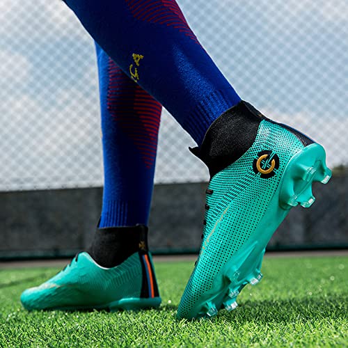 Men's Soccer Cleats Football Sneakers With High-Tops Non-Slip Spikes Outdoor Firm Ground Turf Youth Women Sports Baseball Shoes Green Eu 42 #TOP5