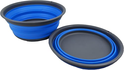 Miniatura 9 de SAMMART Tina plegable de 7.5 L (1.98 galones) - Tina plegable - Lavabo portátil - Tina de plástico que ahorra espacio (gris claroverde mar oscuro