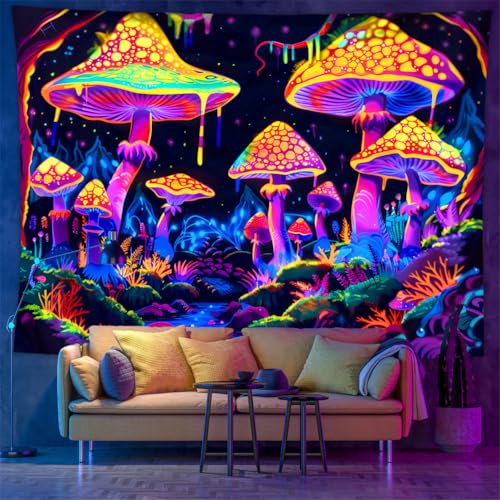 Hixingo Tapiz Decorativo Pared, Tapiz de Pared con Diseño de Setas de Fantasía, Murales Decorativos Pared Tapiz Pared, Decoración Festival para Dormitorio, Salón (150 * 200cm,8)