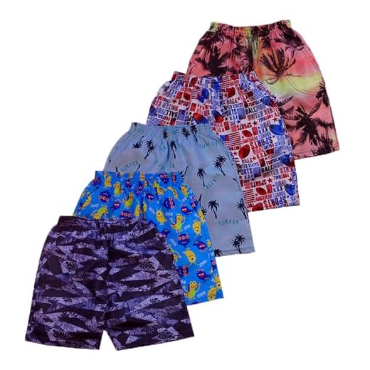 Kit 5 Bermuda Short Infantil Manabana Praia Aguá tactel 4 ao 10 Estampadas (8)
