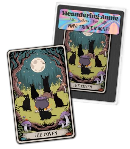 Imán decorativo gato negro Brujas Tarot 4 pulg