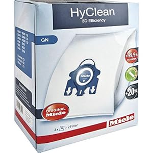 Miele 9917730 HyClean 3D Efficiency GN Stofzak met 4 stofzakken, luchtreiniging en motorfilter, 2 liter, blauw
