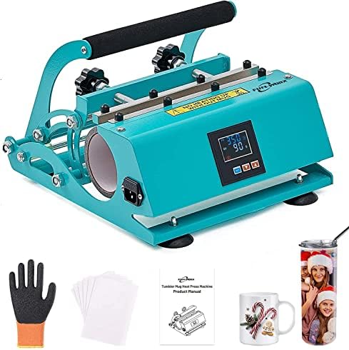 FUN-WORX Tumbler Mug Heat Press Machine 11-30 OZ, DIY Mug Cup Heat Transfer 110V, Sublimation Mug Tumbler Heat Press Machine for 11OZ 15OZ 16OZ 20OZ 30OZ DIY Skinny Tumbler (Blue)