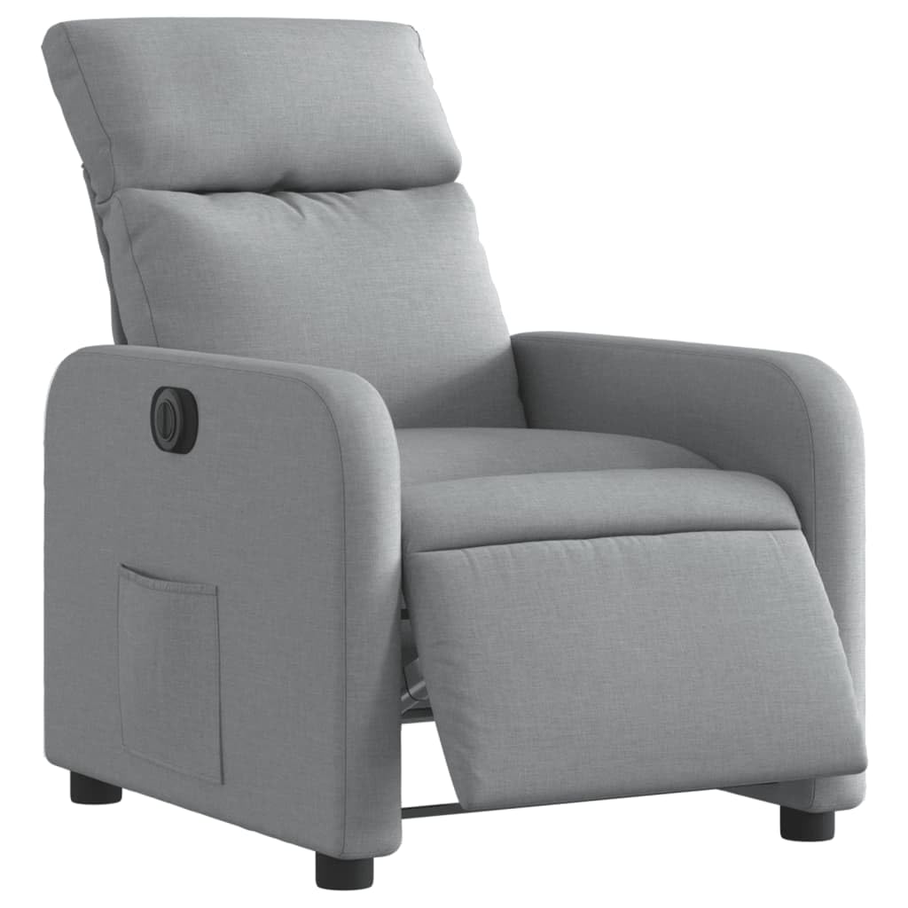 vidaXL Sillón reclinable eléctrico Tela Gris Claro