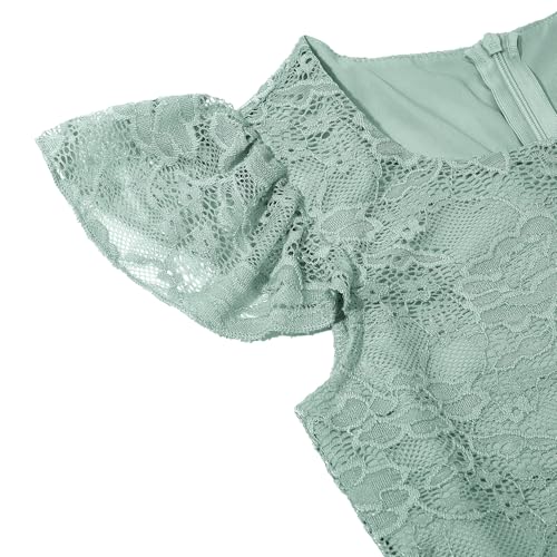 Girls Dresses for Teens Flower Girl Dress Ruffle Sleeve Lace Boho Formal Clothes for Wedding Party Graduation 6-13 Years3