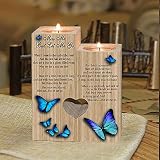 Blue Butterfly, Candle Holder Wood, Miss Me But Let Me Go, Memorial, Pray